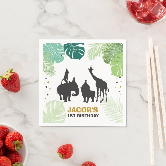 Safari Paper Napkins Zoo Wilde Oerwoud Dieren Zwar Servet (Insitu)