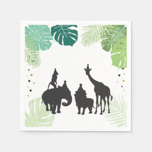 Safari Paper Napkins Zoo Wilde Oerwouden Zwart Servet