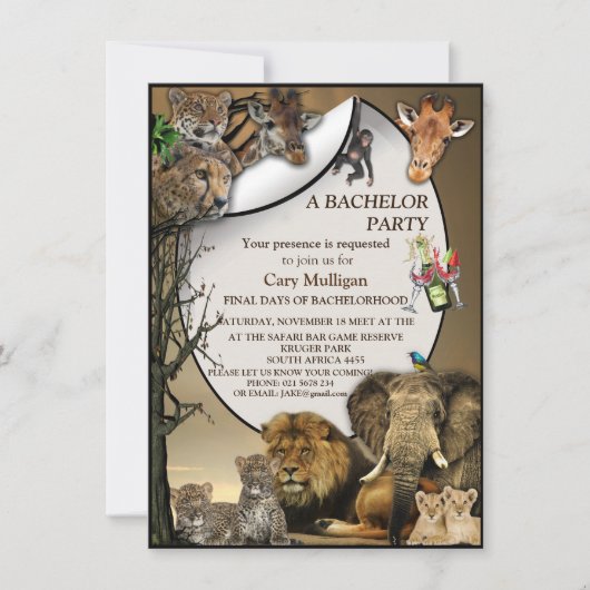 Safari Park Buitenlandse Bachelor Party (Voorkant)