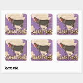 Safari Park vintage reisposter. Vierkante Sticker (Vel)