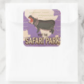 Safari Park vintage reisposter. Vierkante Sticker (Tas)