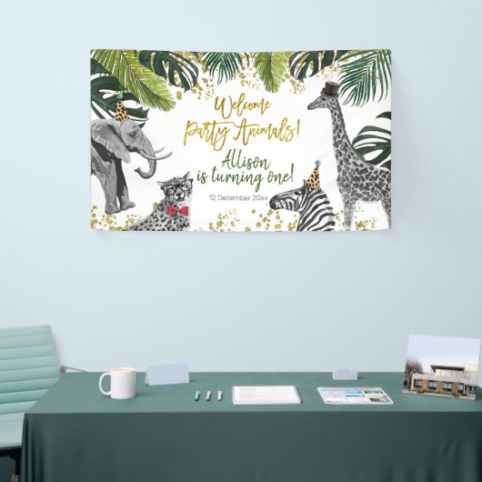 Safari Party Animal Birthday Banner (Beurs)