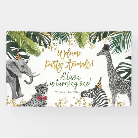 Safari Party Animal Birthday Banner (Horizontaal)