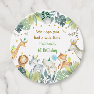 Safari Party Animal Oerwoud Birthday Bedankjes Labels