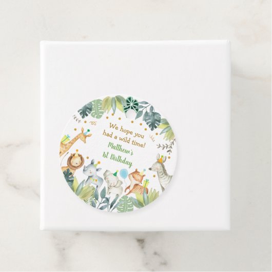 Safari Party Animal Oerwoud Birthday Bedankjes Labels (In situ)