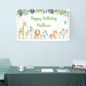 Safari Party Animal Oerwoud Birthday Spandoek (Beurs)