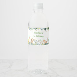 Safari Party Animal Oerwoud Birthday Waterfles Etiket