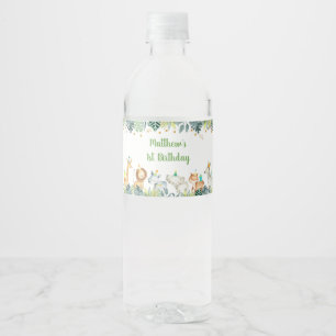 Safari Party Animal Oerwoud Birthday Waterfles Etiket