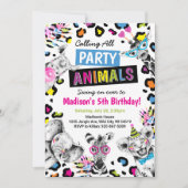Safari Party Animals Birthday Leopard Print Kaart (Voorkant)