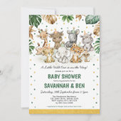 Safari Party Animals Tropical Oerwoud Baby shower Kaart (Voorkant)