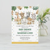 Safari Party Animals Tropical Oerwoud Baby shower Kaart (Staand voorkant)