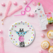 Safari Party Animals Wild Giraffe Jungle Birthday Papieren Bordje (Feest)