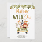 Safari Party Animals Wilde één dag uitnodiging (Voorkant)