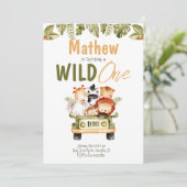 Safari Party Animals Wilde één dag uitnodiging (Staand voorkant)
