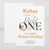 Safari Party Animals Wilde één dag uitnodiging (Voorkant / Achterkant)