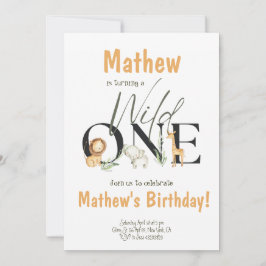 Safari Party Animals Wilde één dag uitnodiging