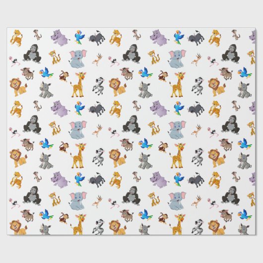 Safari Party Cadeaupapier (Vlak)