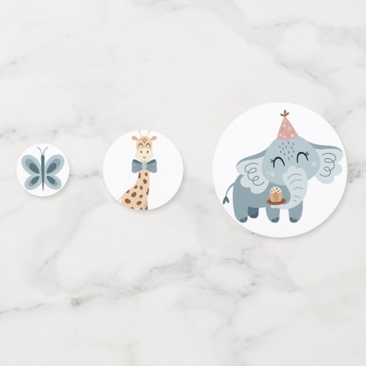 Safari Party Dier collectie 1, tafel Confetti (Voorkanten)