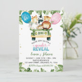 Safari Party Dier Geslacht onthullen Uitnodiging (Staand voorkant)