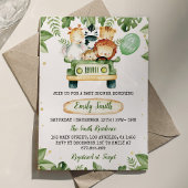 Safari Party Dieren Baby shower Uitnodiging