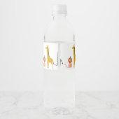 Safari Party Dieren Trein Verjaardag Naam en Leeft Waterfles Etiket (Achterkant)