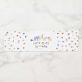 Safari Party Dieren Verjaardag Waterfles Etiket (Enkel label)