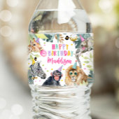 Safari Party Dieren Verjaardag Zoo Wild Party Waterfles Etiket