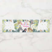 Safari Party Dieren Verjaardag Zoo Wild Party Waterfles Etiket (Enkel label)
