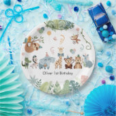 Safari Party Dieren Verjaardagsfeest Papieren Bordje (Feest)