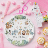 Safari Party Dieren Verjaardagsfeest Papieren Bordje (Feest)