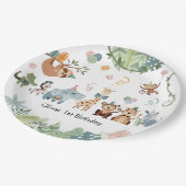 Safari Party Dieren Verjaardagsfeest Papieren Bordje (Gekanteld)