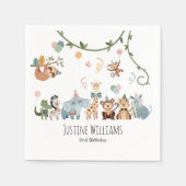 Safari Party Dieren Verjaardagsfeest Servet (Voorkant)