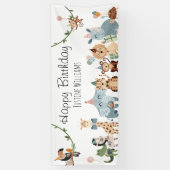 Safari Party Dieren Verjaardagsfeest Spandoek (Verticaal)