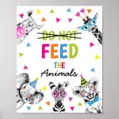 Safari Party Dieren voeden de dieren niet Teken Poster (Voorkant)