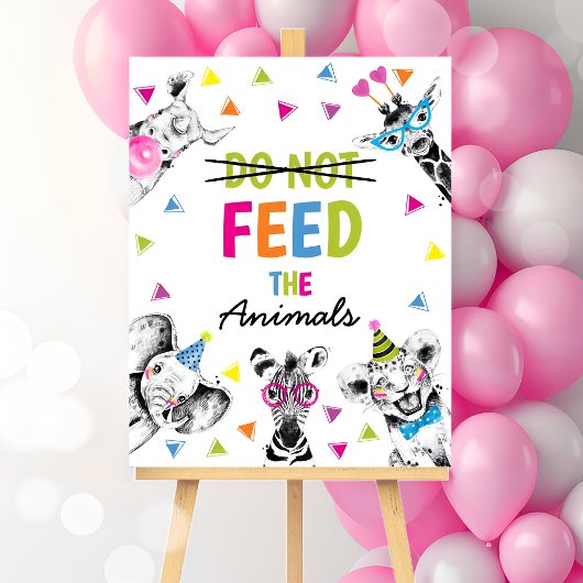 Safari Party Dieren voeden de dieren niet Teken Poster