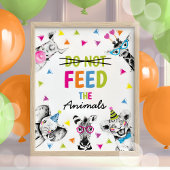 Safari Party Dieren voeden de dieren niet Teken Poster