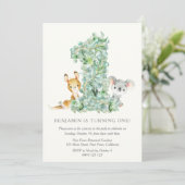 Safari Party Elegant 1e verjaardag Kaart (Staand voorkant)