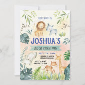 Safari party Invitation, Zoo jarig Kaart (Voorkant)