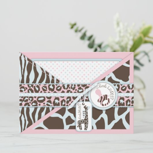 Safari Party nodiging A7 Kaart (Staand voorkant)