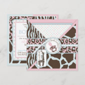 Safari Party nodiging SQ Kaart (Voorkant / Achterkant)