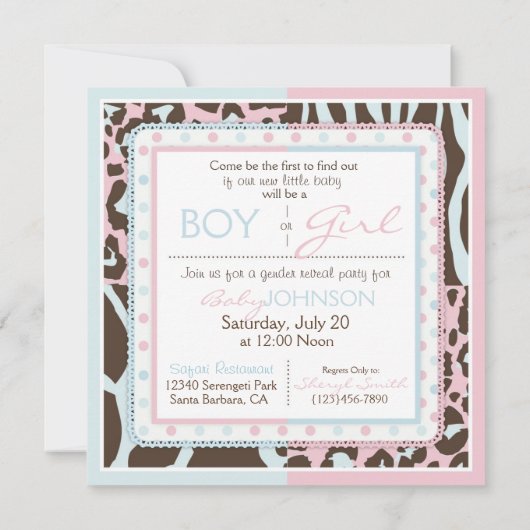 Safari Party nodiging SQ Kaart (Achterkant)