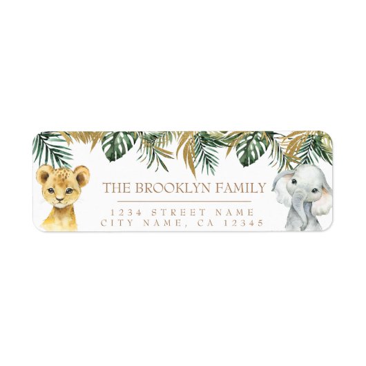 Safari Party Return Address Label (Voorkant)