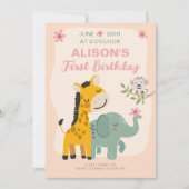 Safari Party voor Little One, 1e verjaardag Kaart (Voorkant)