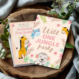Safari Party voor Little One, 1e verjaardag Kaart