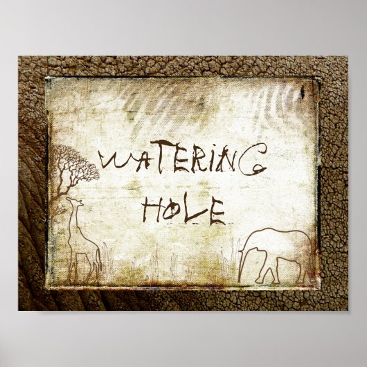 Safari Party Watering Hole Poster (Voorkant)
