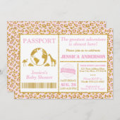 Safari Passport Baby shower Uitnodiging (Voorkant / Achterkant)