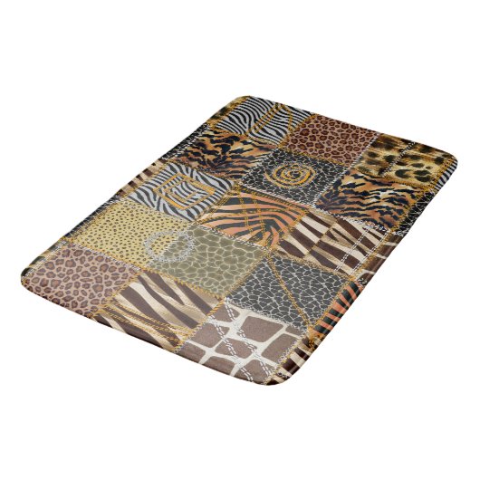 Safari patchwork Large Bath Mat (Gekanteld)