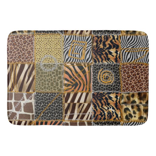 Safari patchwork Large Bath Mat (Voorkant)