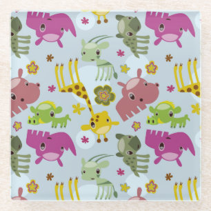 safari-patroon glazen onderzetter