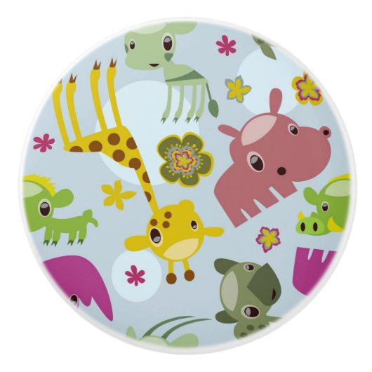safari-patroon keramische knop (Voorkant)
